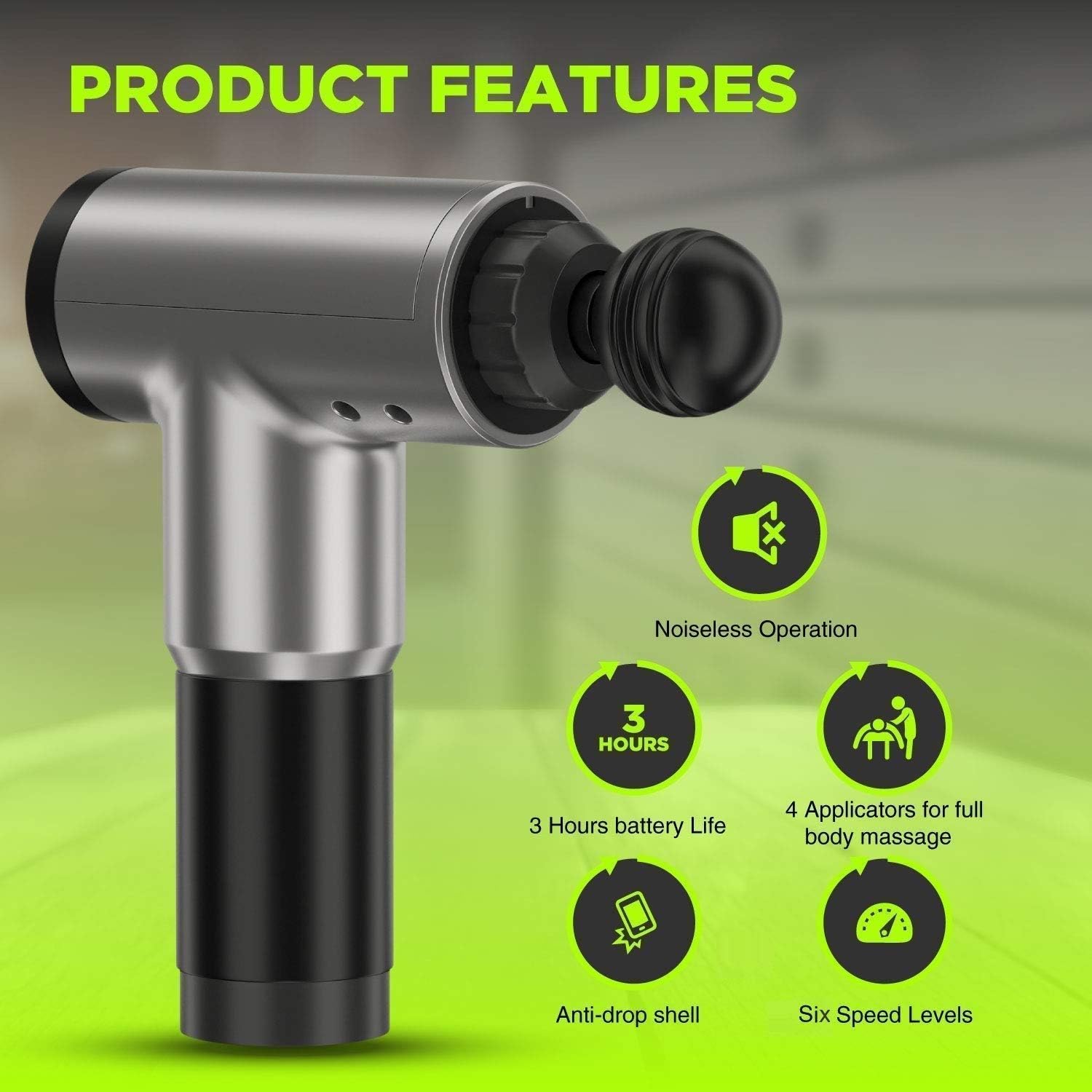 مسدس تدليك عضلات الجسم Fascial Gun لتخفيف الآلام والاسترخاء