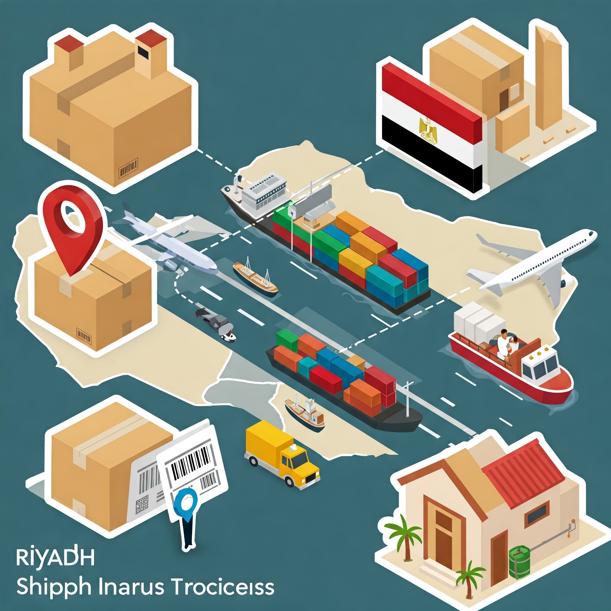 خدمات شركات الشحن من الرياض إلى مصر