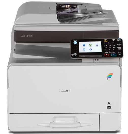 ماكينة Ricoh MP C305 بتقدملك أداء مميز وجودة طباعة رائعة بحجم مدمج وسهل الاستخدام.