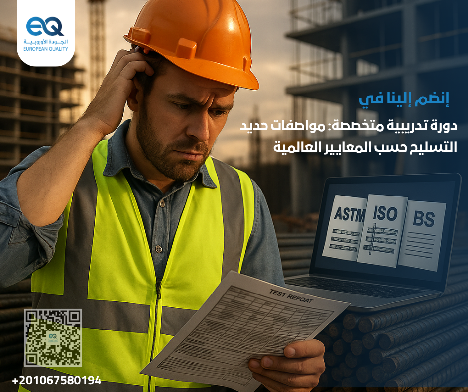 دورة تدريبية للمهندسين: الفروقات بين مواصفات ASTM وISO وBS لحديد التسليح
