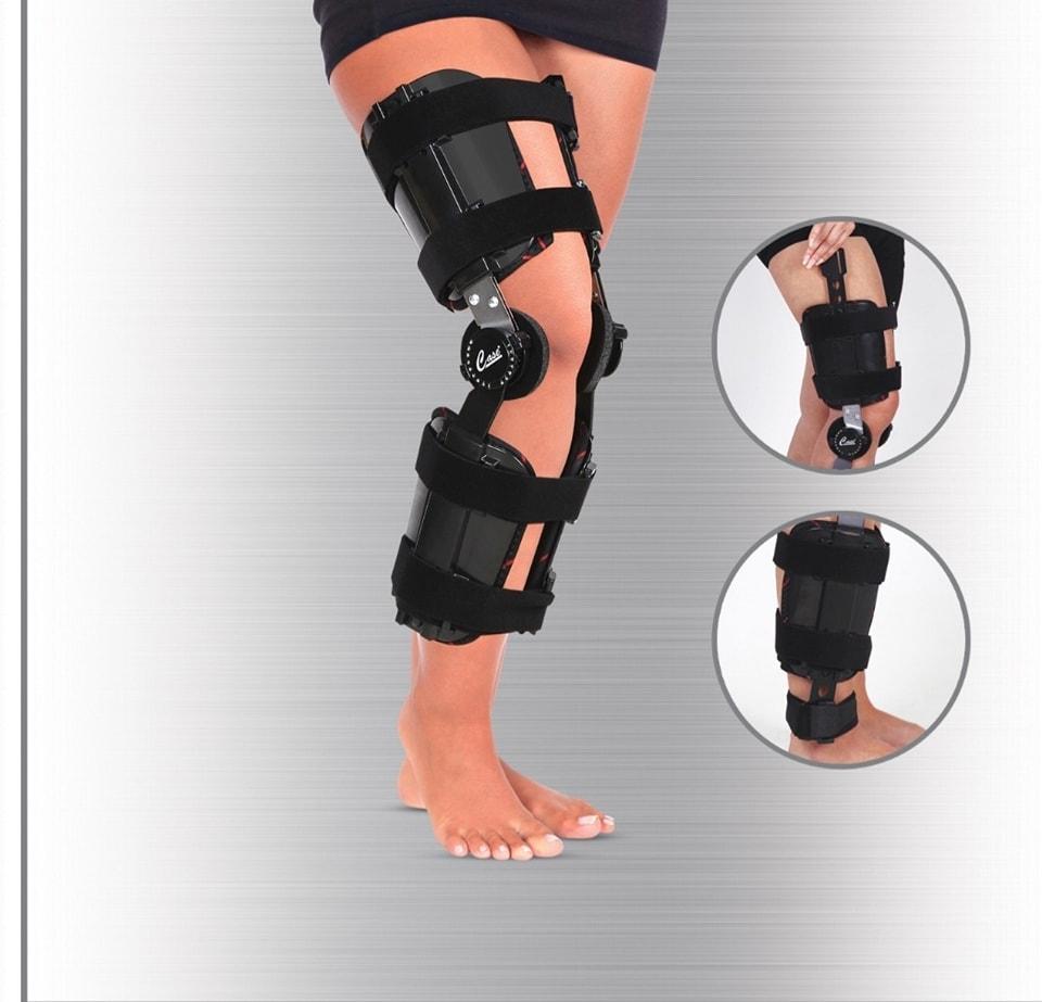 دعامة مفصلية للركبة تستخدم لتثبيت ودعم مفصل الركبة.
