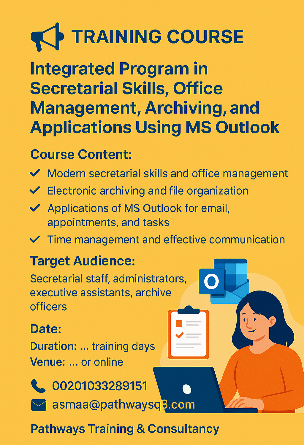 Integrated Program in Secretarial Skills, Office Management & Archiving (MS Outlook)