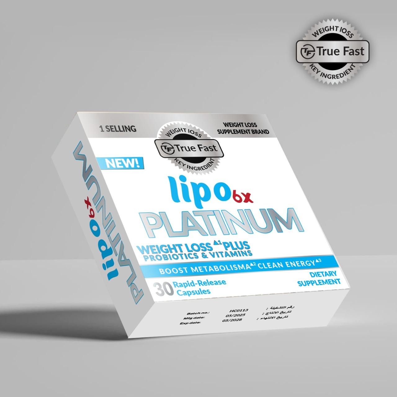 تساعد حبوب LIPO PLATINUM 6X على إنقاص الوزن بشكل طبيعي.