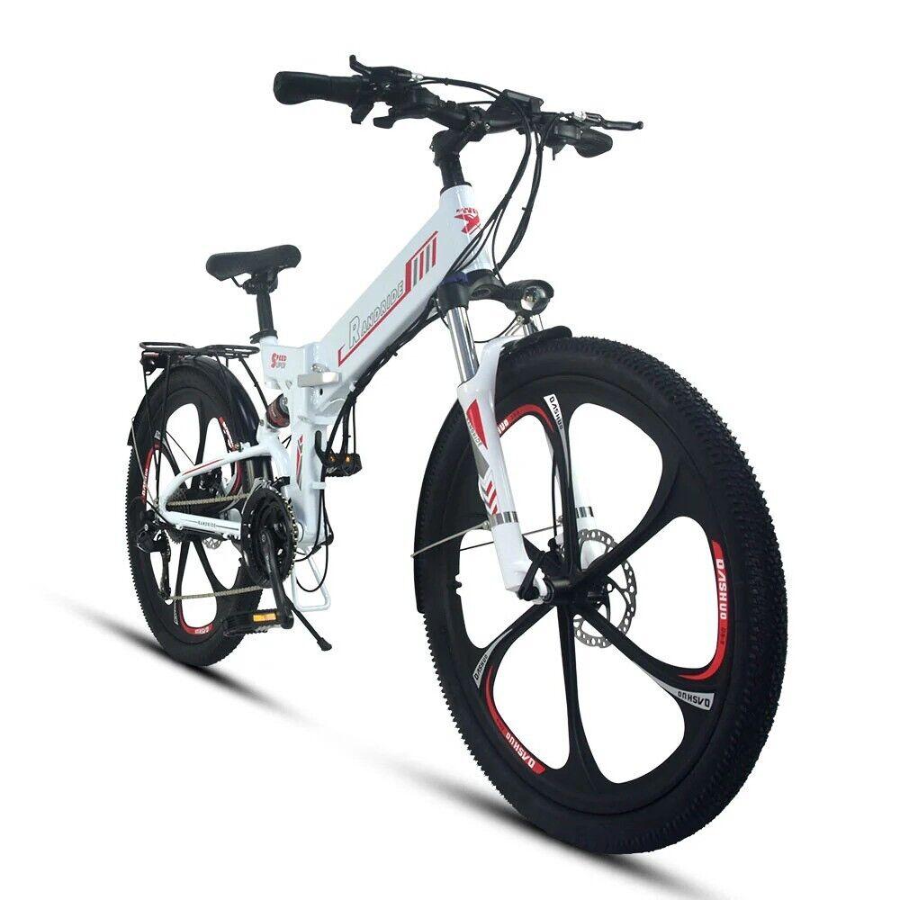 RANDRIDE 17AH Foldable Ebike 750W Electric Folding Bike 26 Commuter Ebike White