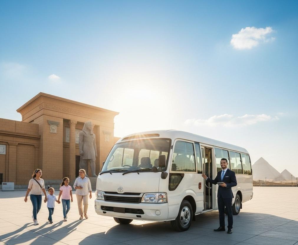 لزيارة الافتتاح التاريخي لـ المتحف المصري الكبير (Grand Egyptian Museum ) استأجر ميني باص تويوتا
