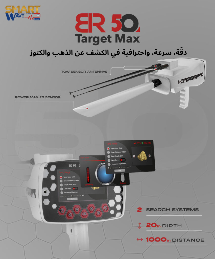 💎 BR50 TARGET MAX – دقّة، سرعة، واحترافية في الكشف عن الذهب والكنوز! 💎