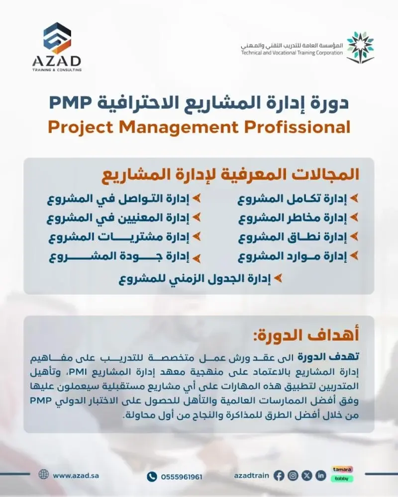 دورة إدارة المشاريع الصغيرة والمتوسطة – معتمدة