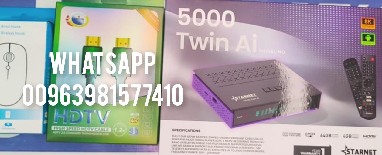 STARNET 5000 TWIN AI 8K ANDROID FOREVER CPU AMLOGIC S905 X5 - ستار نت 5000 الموديل الجديد