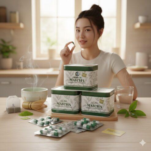 🍃 كبسولات الماتشا… سر الرشاقة من الطبيعة 🍃